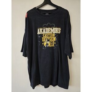 Akademiks Shirt Mens 2XL Black Eastern Division 09 Stadium Graphic Tee‎ Cotton